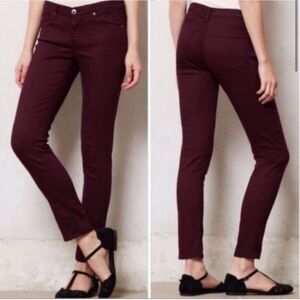 AG Adriano Goldschmeid The Stevie Ankle Slim Straight Jeans in Bordeaux 26